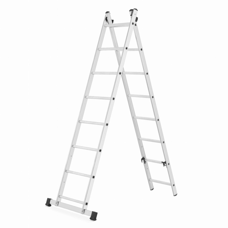 HIGHER Aluminium Steiger / Werkplatform 2x8 met Antislip Platform