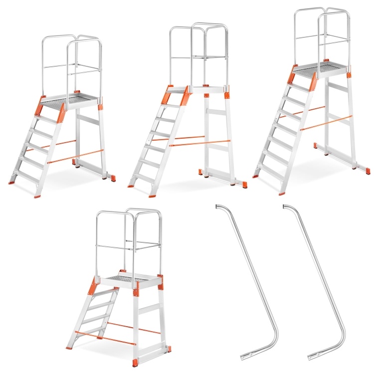 Bordestrap - 5 treden + platform - werkhoogte 3,29 m