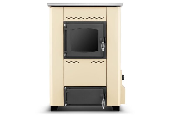 CV houtkachel met kookplaat - 25 kW - TEMY ES 25 - beige