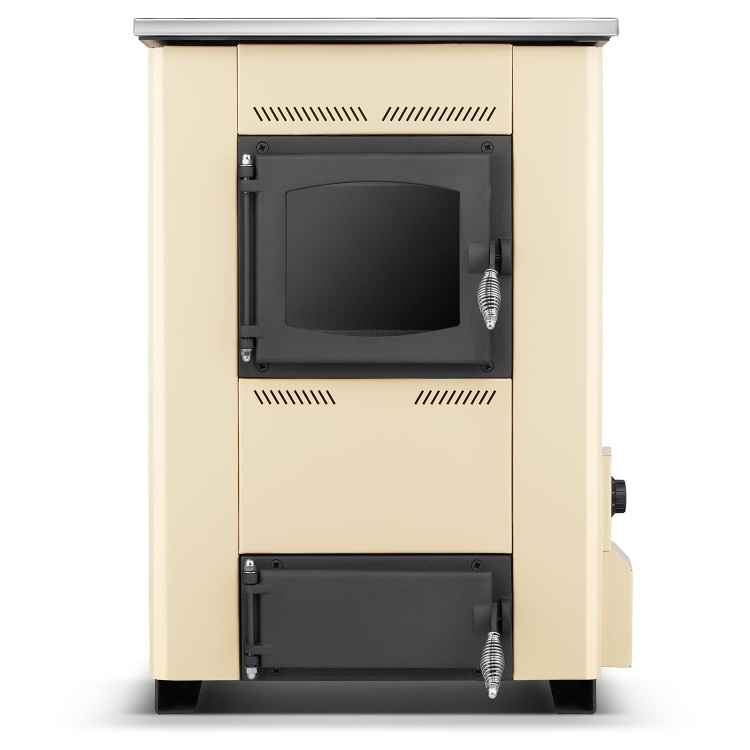 CV houtkachel met kookplaat - 25 kW - TEMY ES 25 - beige