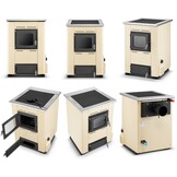 CV houtkachel met kookplaat - 25 kW - TEMY ES 25 - beige