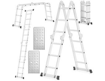 Multifunctionele Scharnierladder 4x3 met Werkplatform | 150 kg