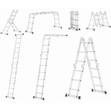 Multifunctionele Scharnierladder 4x3 met Werkplatform | 150 kg