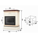 Tegelkachel - houtkachel - 13 kW - SICILIA - keramisch