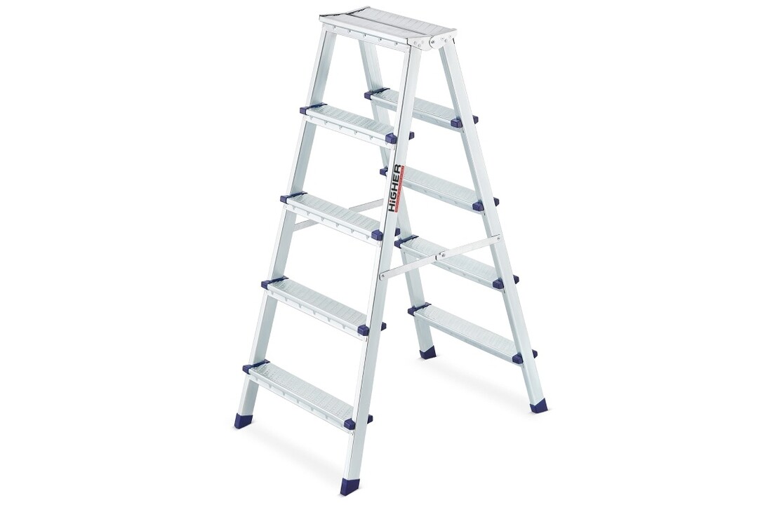HIGHER tweedelige huisladder 2x5 treden - max. 125 kg