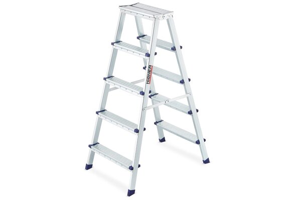 HIGHER tweedelige huisladder 2x5 treden - max. 125 kg