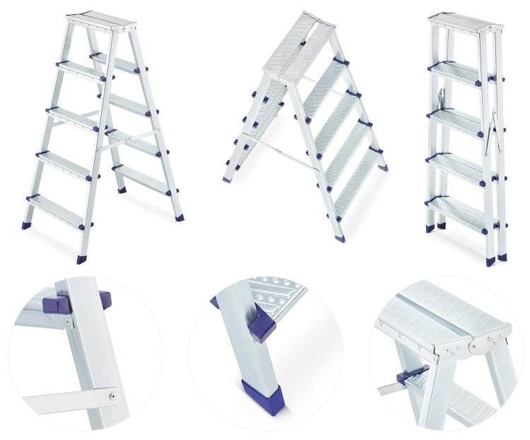 HIGHER tweedelige huisladder 2x5 treden - max. 125 kg