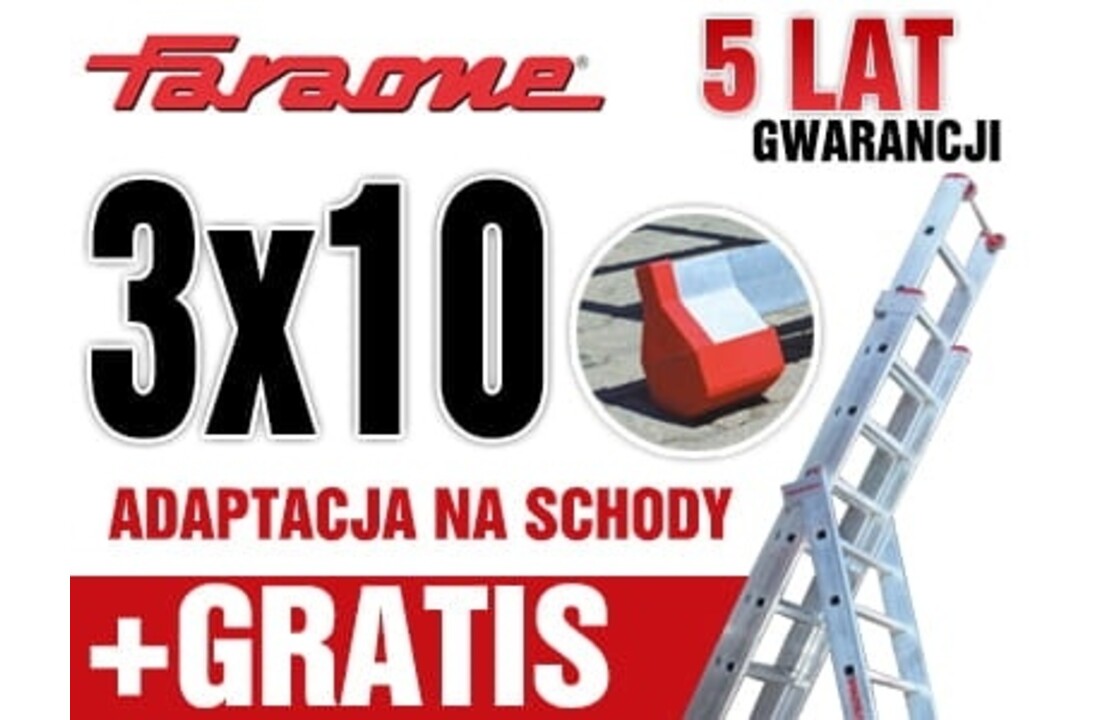 Faraone Aluminium Ladder 3x10 8m - Adaptatie op trappen