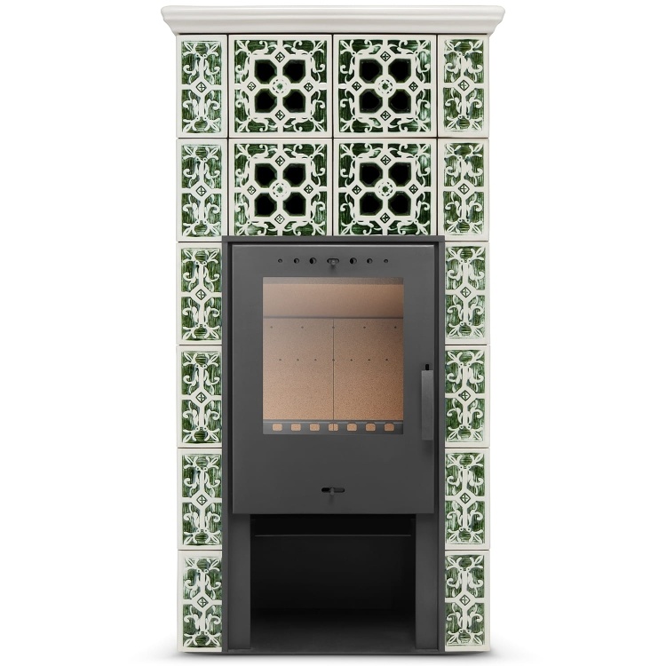 Tegelkachel - houtkachel - 10 kW - Jasmijn Grande II - groen