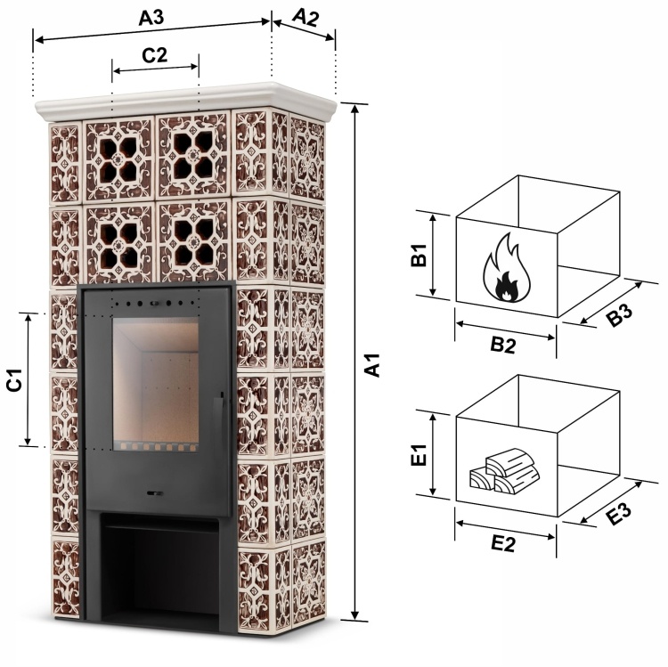 Tegelkachel - houtkachel - 10 kW - Jasmijn Grande II - groen