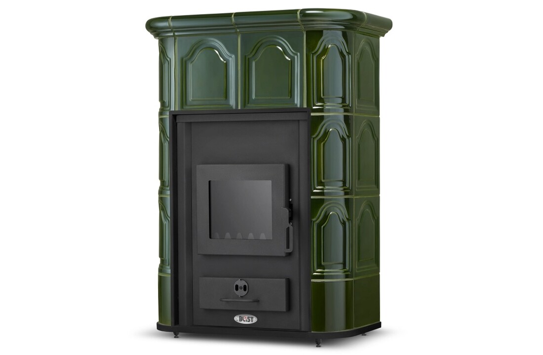 PERUGGIA OLIVE Kachel met Watermantel - 14 kW - Groen