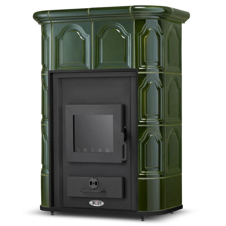 PERUGGIA OLIVE Kachel met Watermantel - 14 kW - Groen