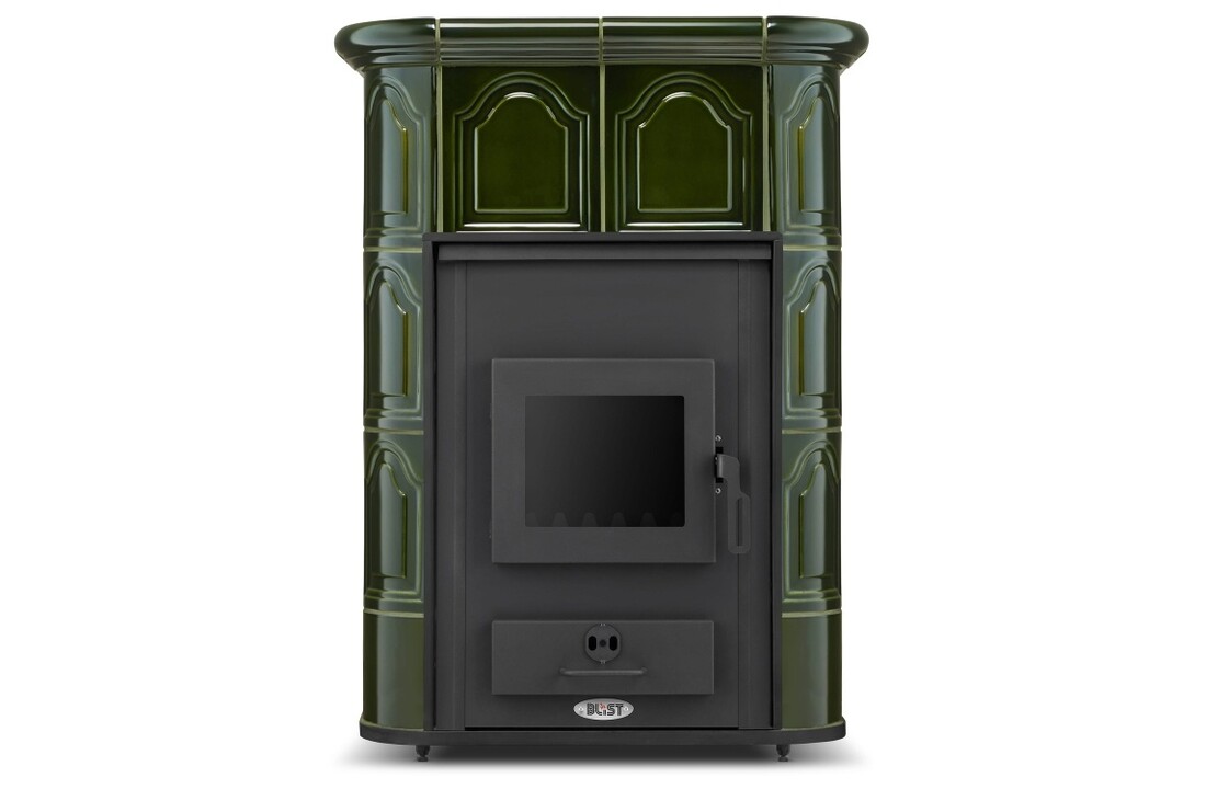 PERUGGIA OLIVE Kachel met Watermantel - 14 kW - Groen