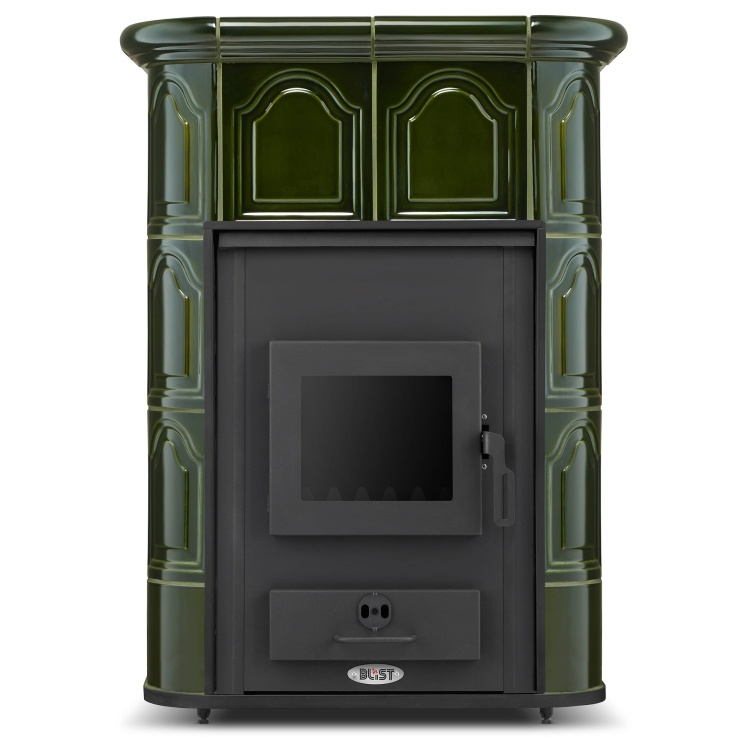 PERUGGIA OLIVE Kachel met Watermantel - 14 kW - Groen