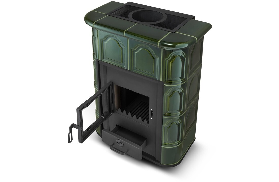 PERUGGIA OLIVE Kachel met Watermantel - 14 kW - Groen