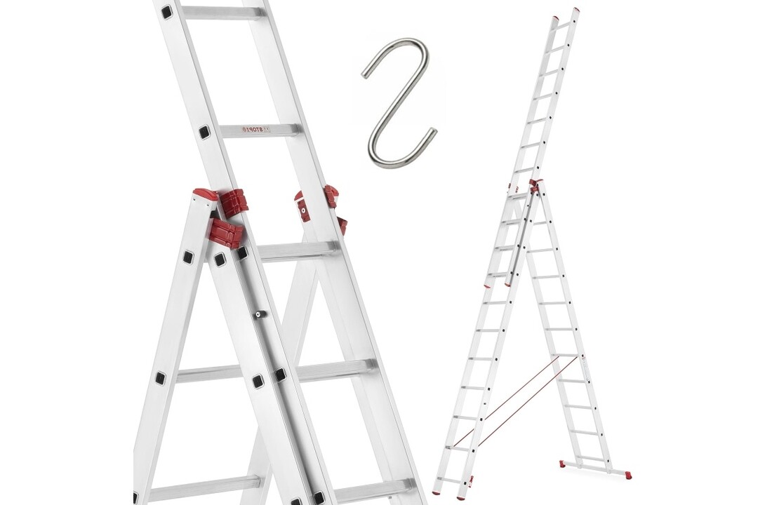 Universele aluminium ladder HIGHER Professional 3x11 150 kg - 7,69 m