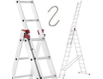Universele aluminium ladder HIGHER Professional 3x11 150 kg - 7,69 m