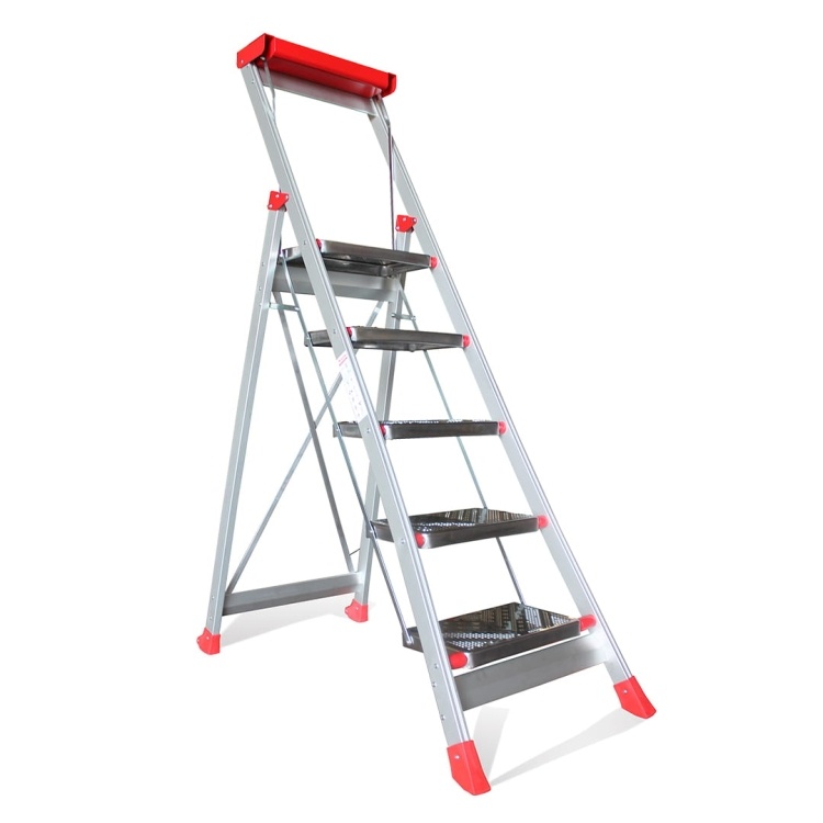 Magazijntrap - 5 treden - aluminium - 3,23 m werkhoogte