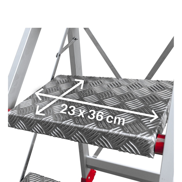 Magazijntrap - 5 treden - aluminium - 3,23 m werkhoogte