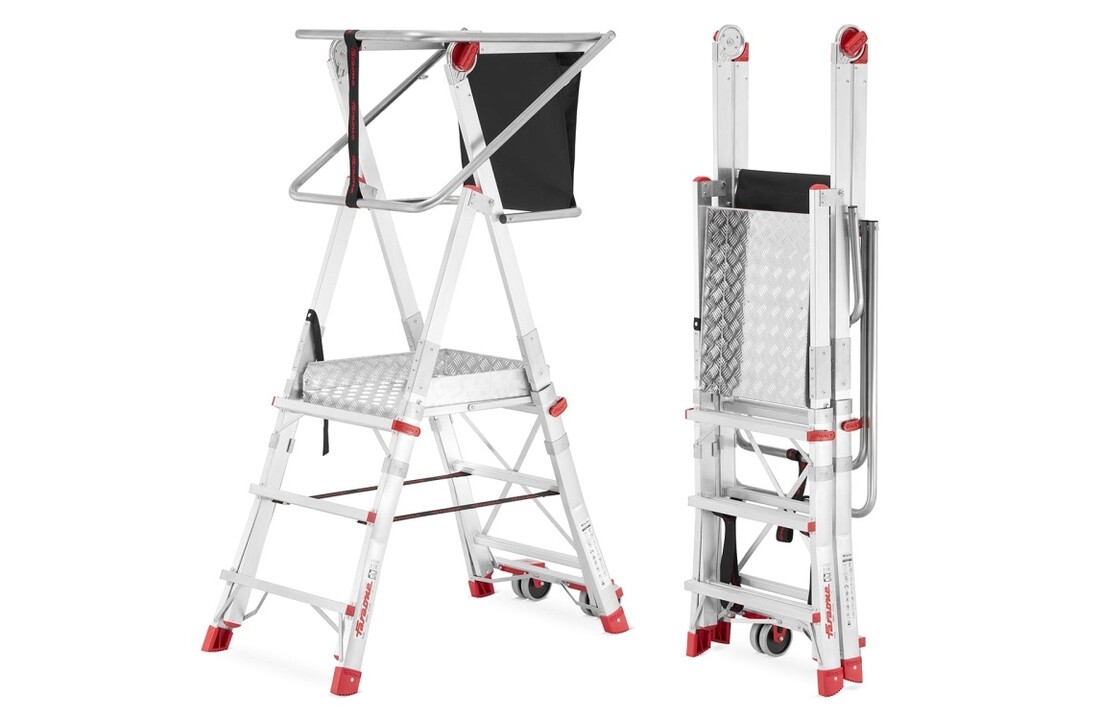 Faraone PLS3 magazijn platformladder met wielen - 3 treden