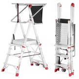 Faraone PLS3 magazijn platformladder met wielen - 3 treden