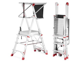 Faraone PLS3 magazijn platformladder met wielen - 3 treden