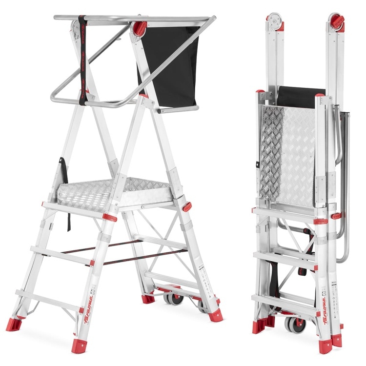 Faraone PLS3 magazijn platformladder met wielen - 3 treden