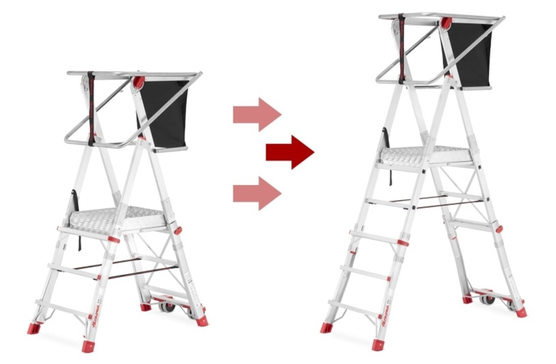 Faraone PLS3 magazijn platformladder met wielen - 3 treden
