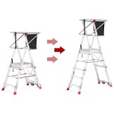 Faraone PLS3 magazijn platformladder met wielen - 3 treden