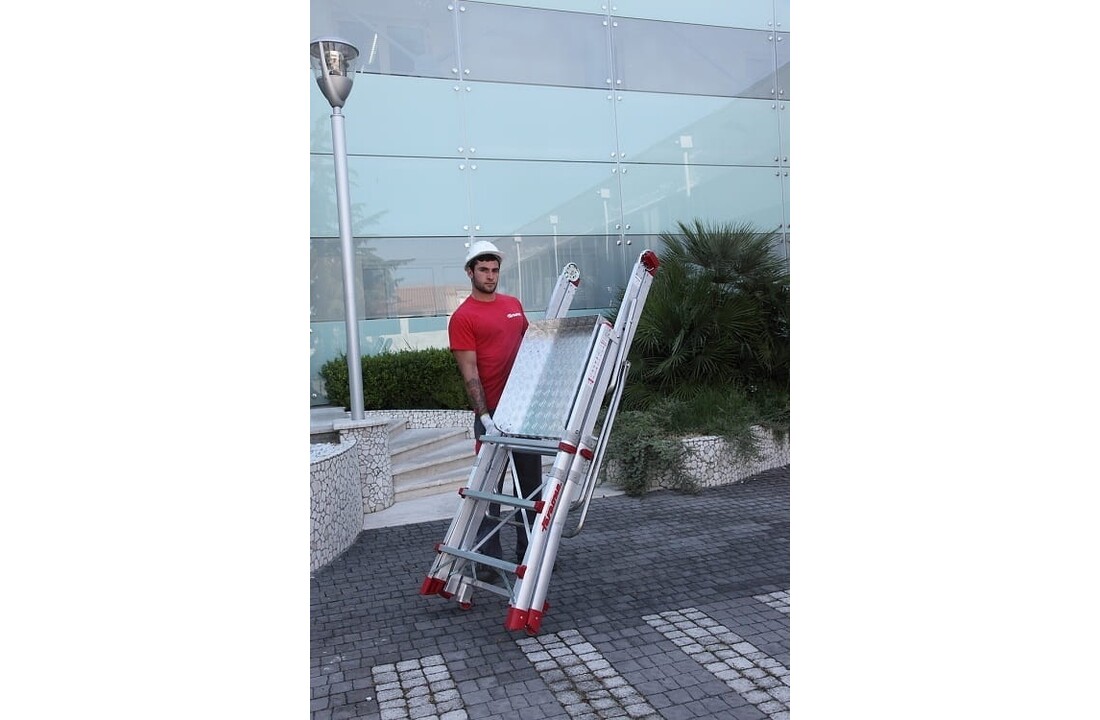 Faraone PLS3 magazijn platformladder met wielen - 3 treden