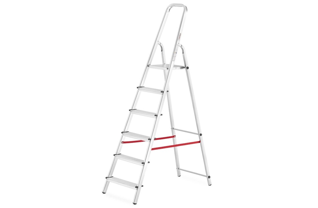 HIGHER Domo 6-treden aluminium huishoudtrap - 3,20m