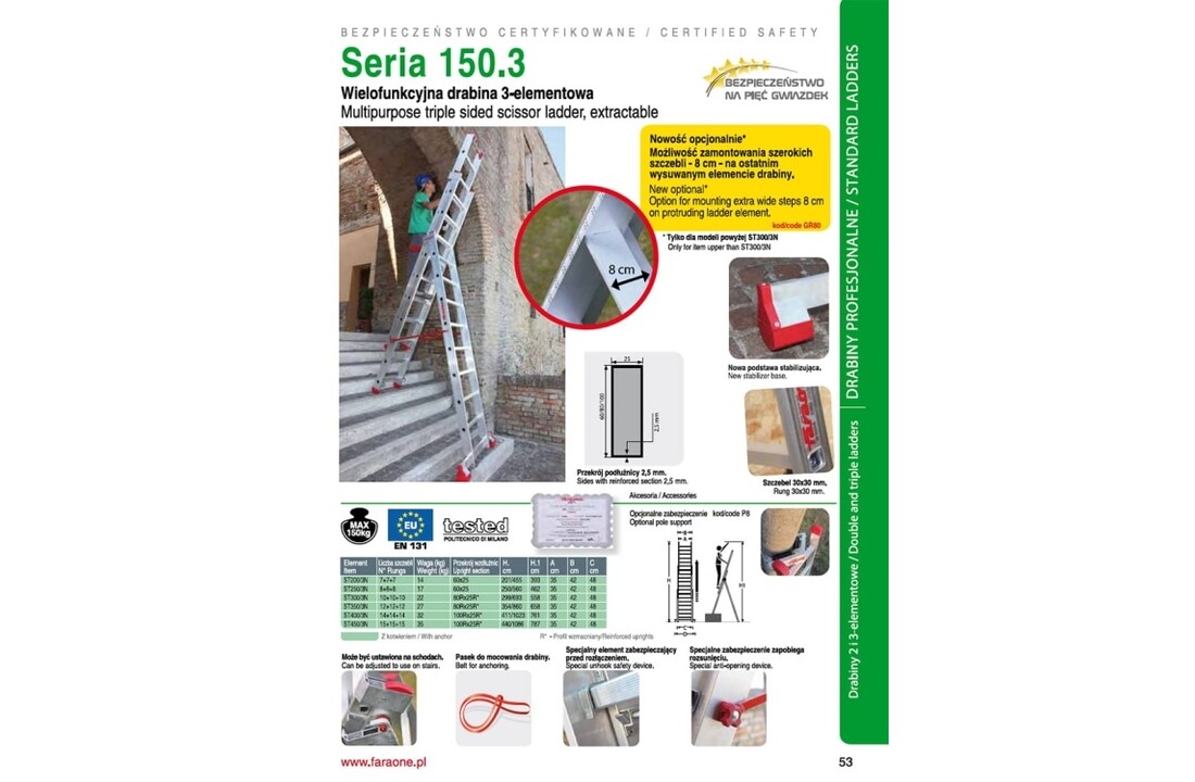 Faraone Aluminium Ladder 3x12 - 9,40m