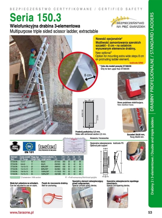 Faraone Aluminium Ladder 3x12 - 9,40m