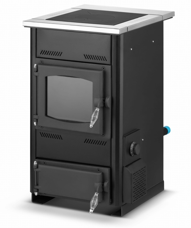 CV houtkachel met kookplaat - 10 kW - TEMY ES 10 - zwart