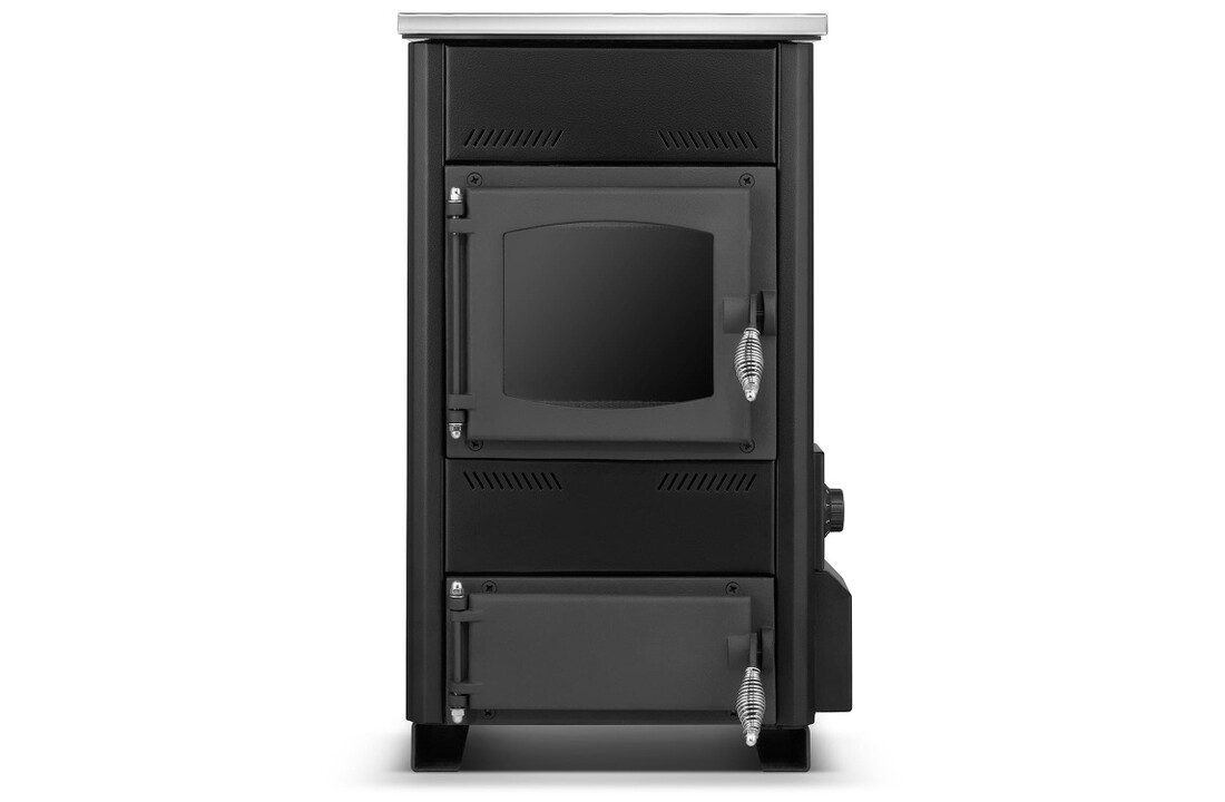 Houtkachel Temy ES 10 kW Zwart - 2-in-1 CV en Houtkachel