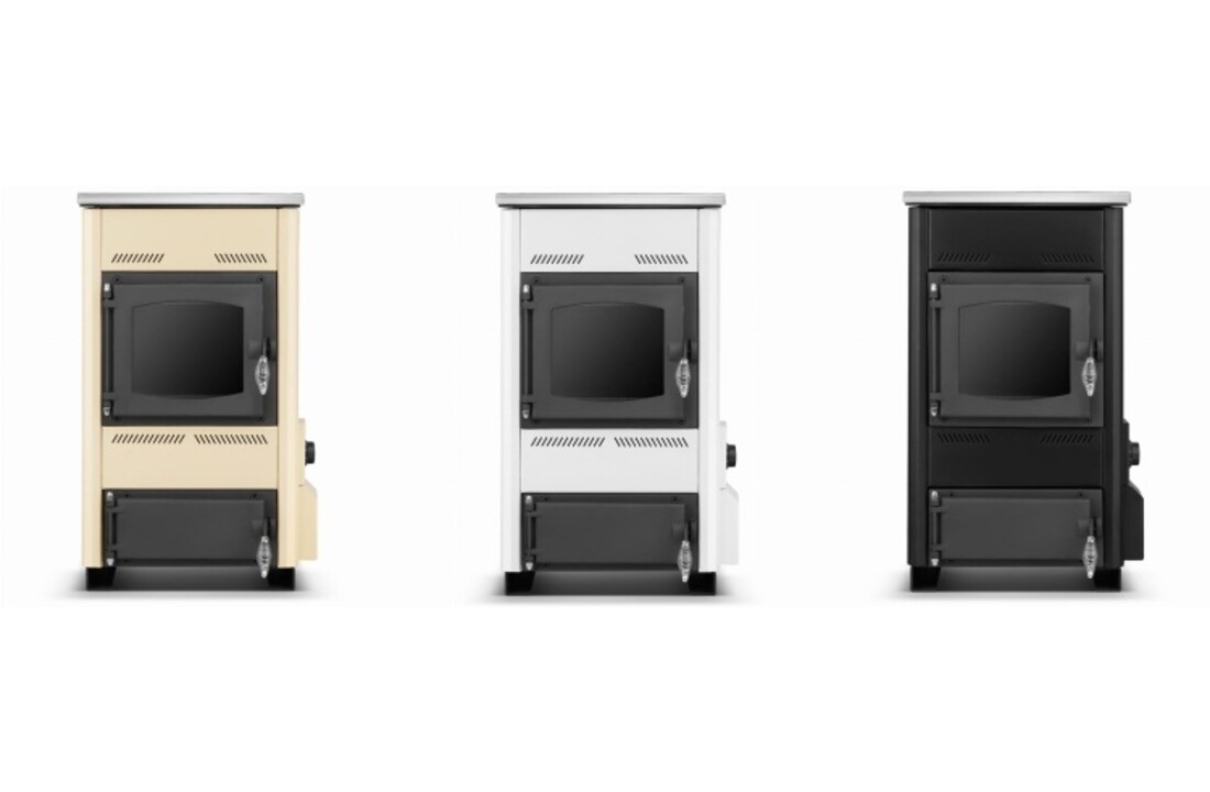 Houtkachel Temy ES 10 kW Zwart - 2-in-1 CV en Houtkachel