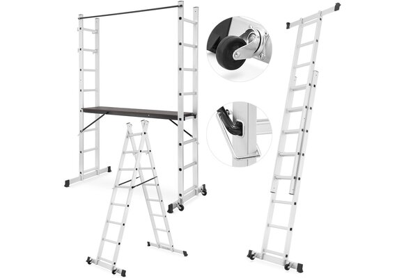 HIGHER 2x8 aluminium trapsteiger 3-in-1 werkplatform