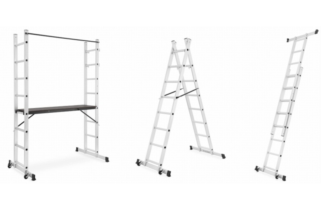 HIGHER 2x8 aluminium trapsteiger 3-in-1 werkplatform