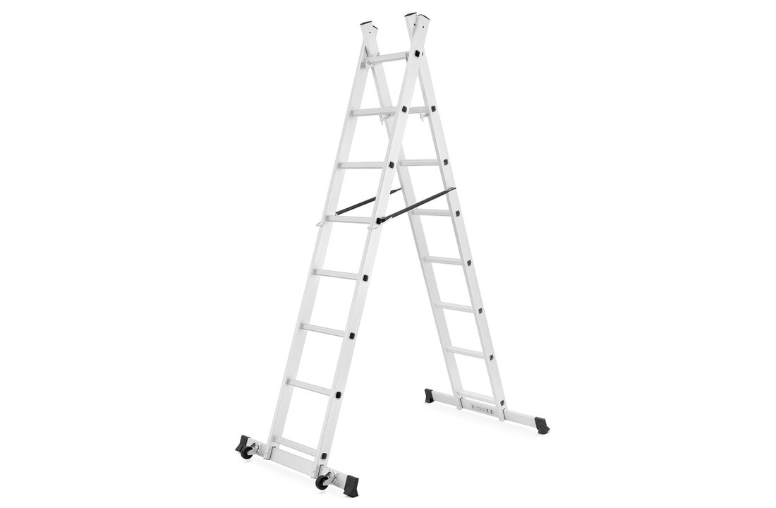 HIGHER 2x8 aluminium trapsteiger 3-in-1 werkplatform