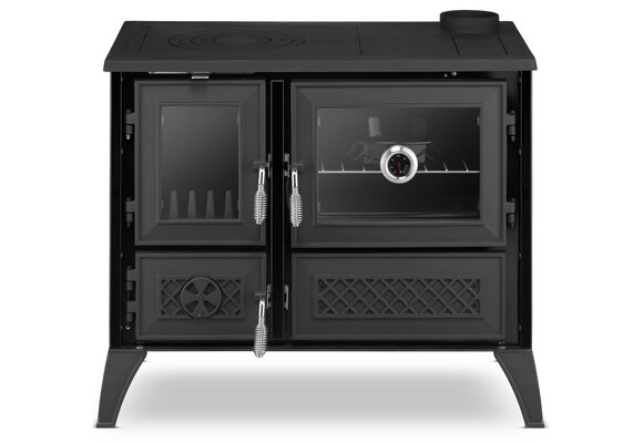 Houtfornuis - houtkachel - gietijzer - 9kW - STELLA - zwart
