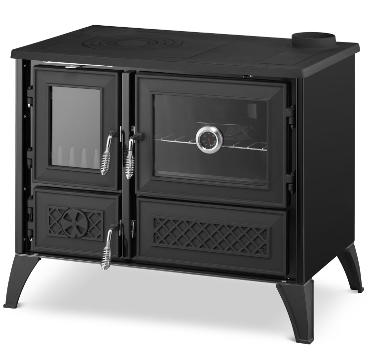 Houtfornuis - houtkachel - gietijzer - 9kW - STELLA - zwart