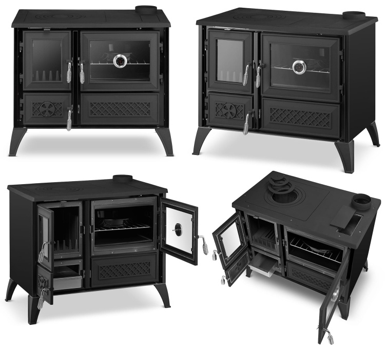 Stella 801 zwarte gietijzeren houtkachel 9 kW