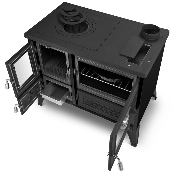 Stella 801 zwarte gietijzeren houtkachel 9 kW