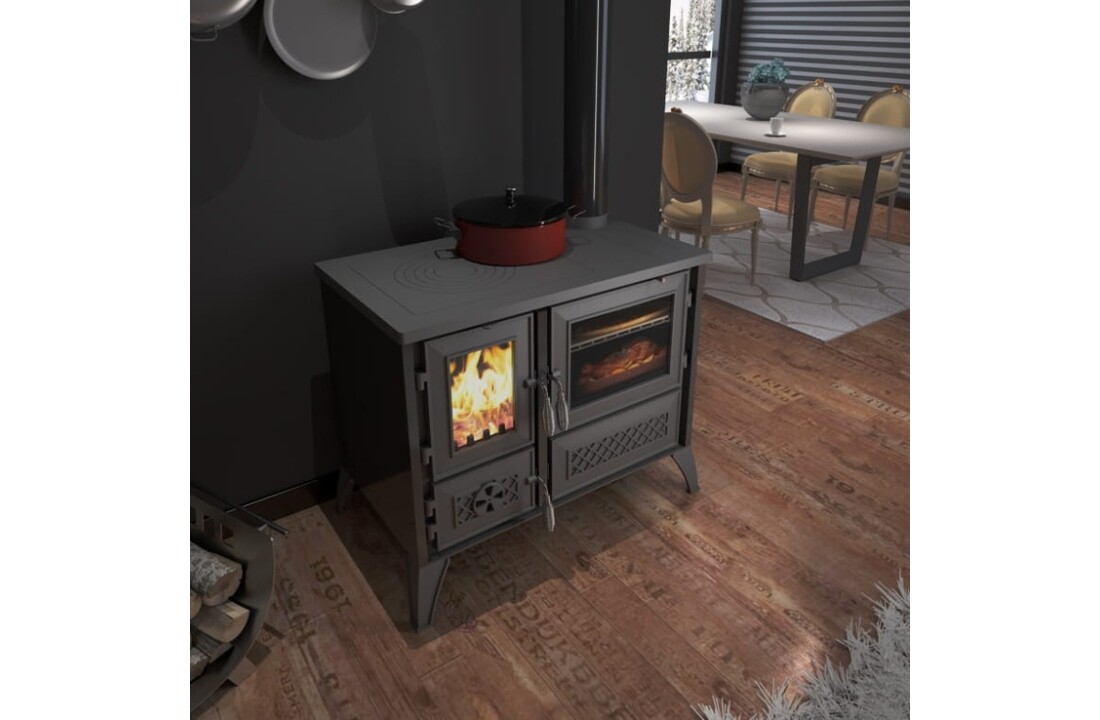 Stella 801 zwarte gietijzeren houtkachel 9 kW