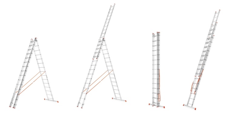 HIGHER 3x13 Professionele Multifunctionele Aluminium Ladder 73PRO