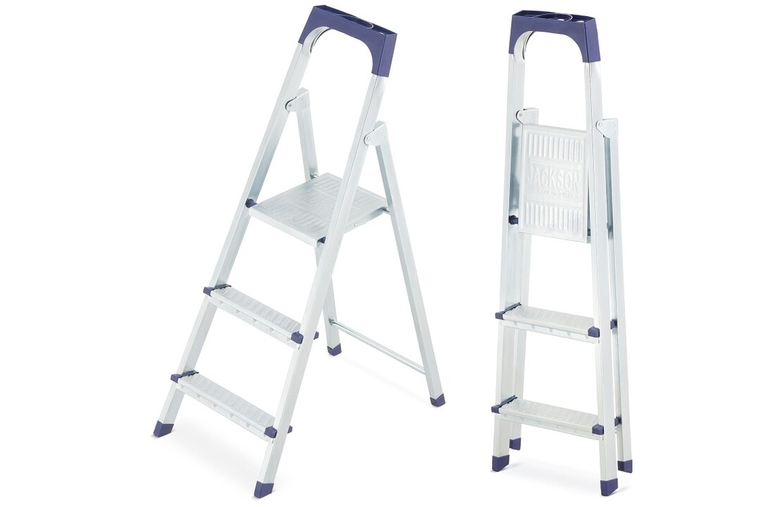 HIGHER S11 Huishoudladder met 3 treden - stabiel en compact