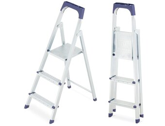 HIGHER S11 Huishoudladder met 3 treden - stabiel en compact
