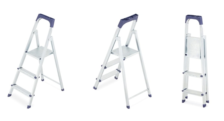 HIGHER S11 Huishoudladder met 3 treden - stabiel en compact