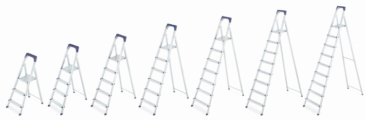 HIGHER S11 Huishoudladder met 3 treden - stabiel en compact