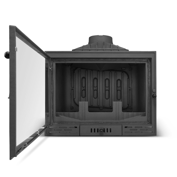 Inbouwhaard met watermantel - CV houtkachel - 16,2 kW - zwart